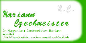 mariann czechmeister business card